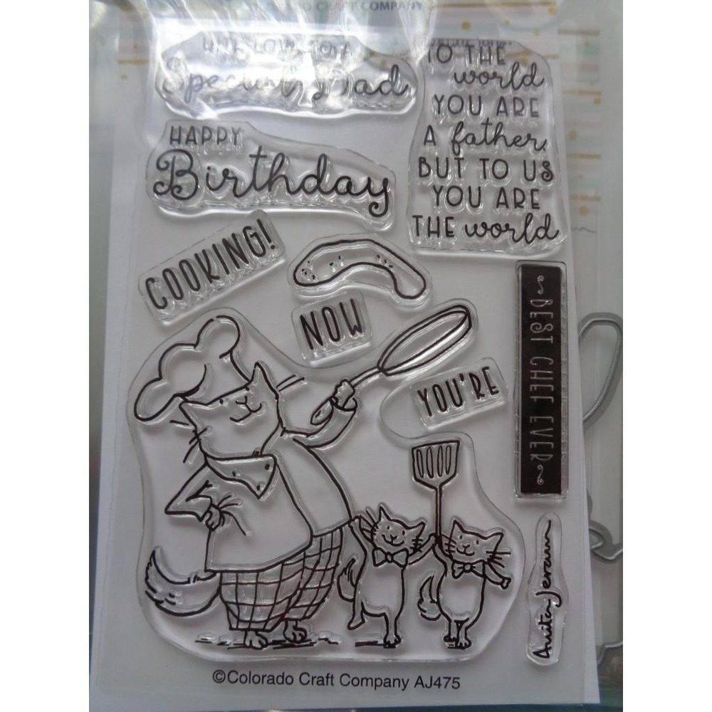 Colorado Craft Company DAD'S COOKING Cling Rubber Stamps & Die Scrapbooking